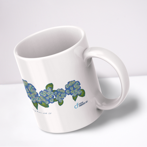 Blue Hydrangea Mug by CFNZ - Limited stock remaining