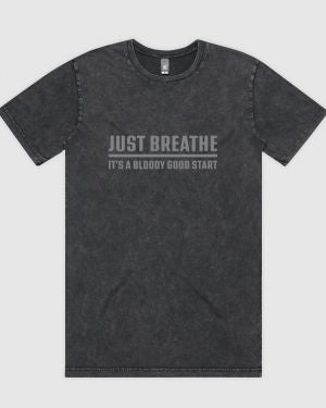 Just Breathe - Stonewash Staple Tee